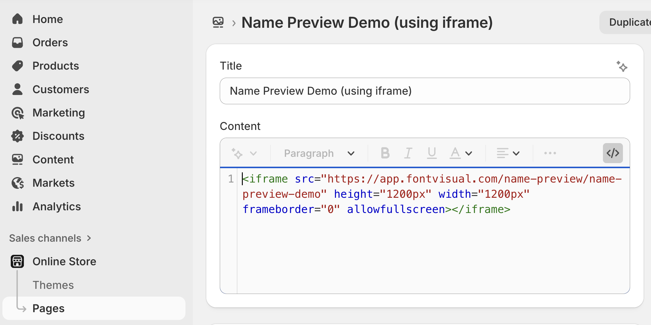 Paste Embed Code